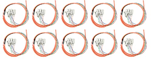 Ultra Spec Cables 6 Strand Multimode OM1 62.5/125 SC-UPC Fiber Pigtail, 1 Meter - 10 Pack for Splice
