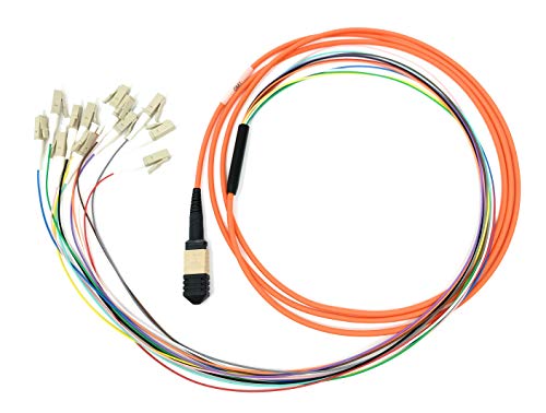 Ultra Spec Cables Multimode OM1 MPO Female to 12 x LC-UPC Simplex Fanout Cable 2 Meter