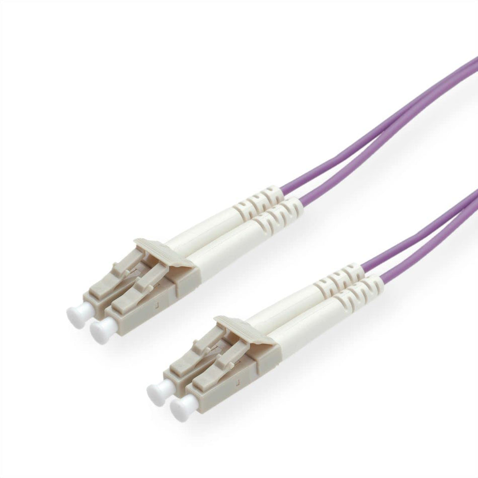 RiteAV - OM4 LC to LC 100G Violet Duplex Multimode Fiber Cable (50/125) (Purple 30M (100 feet))