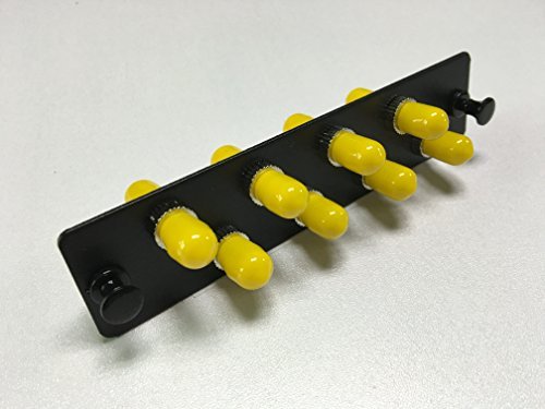 RiteAV LGX Footprint ST Adapter Panel, 8 Ports, Loaded w/8 ST Simplex Singlemode Adapters, Black