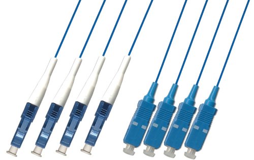 SC-LC 4-Strand 10FT Singlemode 9/125 Fiber Optic Cable Bunch 0.9mm Connectors