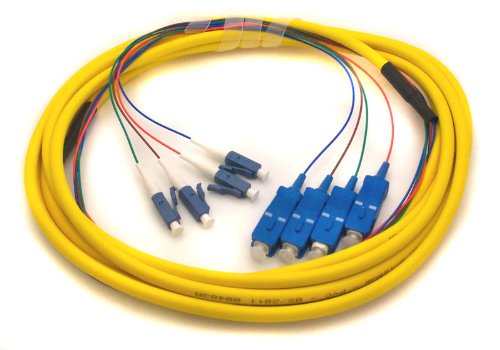 SC-LC 4-Strand 10FT Singlemode 9/125 Fiber Optic Cable Bunch 0.9mm Connectors