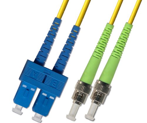 1M Singlemode Duplex Fiber Optic Cable (9/125) - SC/UPC to ST/APC