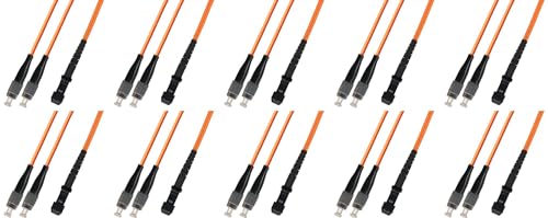 Ultra Spec Cables 50M Multimode Duplex Fiber Optic Cable (50/125) - FC to MTRJ (10 Pack)