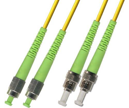 5M Singlemode Duplex Fiber Optic Cable (9/125) - FC/APC to ST/APC
