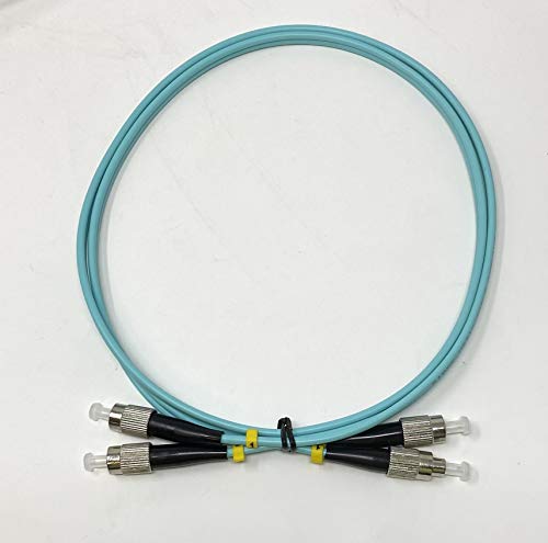 7 Meter 10Gb OM3 Multimode Duplex Fiber Optic Cable (50/125) - FC-UPC to FC-UPC - Aqua