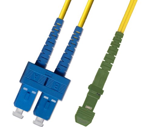 5M Singlemode Duplex Fiber Optic Cable (9/125) - SC/UPC to MTRJ/APC
