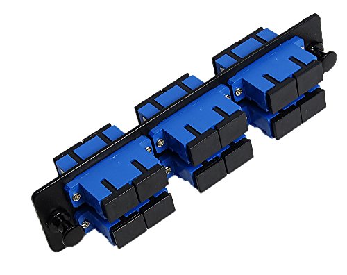 RiteAV LGX Footprint SC Adapter Panel, 6 Ports, Loaded w/6 SC Duplex Singlemode Adapters, Black