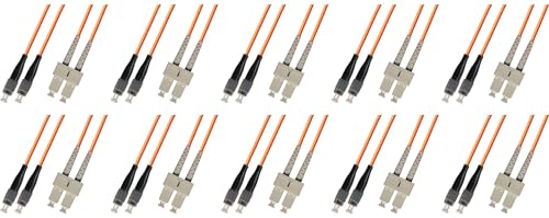 Ultra Spec Cables 100M Multimode Duplex Fiber Optic Cable (50/125) - FC to SC (10 Pack)