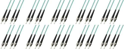 Ultra Spec Cables 20M - Multimode Duplex 10 Gigabit (10Gb) OM3 Fiber Optic Cable (50/125) - ST to ST (10 Pack)