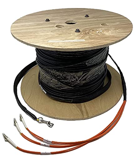 RiteAV - Direct Burial/Outdoor LC-LC 6 Strand Fiber Optic Cable - Multimode (50/125) with Pulling Eye Kit Installed on one end - 500 Feet