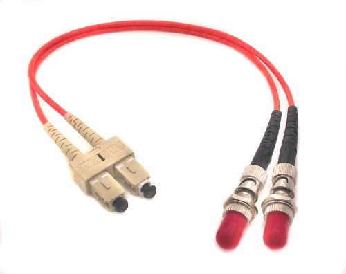 10 Foot (3 Meter) Fiber Optic Adapter Cable SC (Male) to ST (Female) Multimode 62.5/125 Duplex