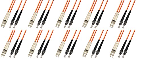 5 Meter Multimode Duplex Fiber Optic Cable (62.5/125) - LC to ST - Orange - 10 Pack