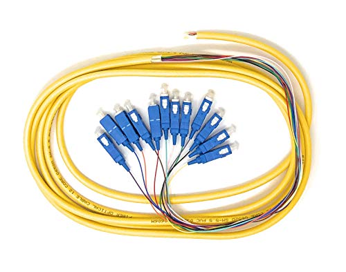 Ultra Spec Cables 12 Strand Singlemode SC-UPC Fiber Pigtail 1 Meter - 1 Pack for Splice