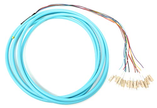 Ultra Spec Cables 12 Strand OM3 50/125 Multimode LC-UPC Fiber Pigtail 3 Meter for Splice