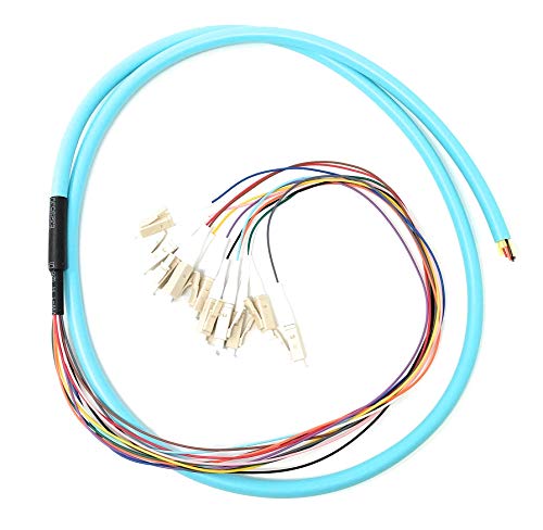 Ultra Spec Cables 12 Strand OM3 50/125 Multimode LC-UPC Fiber Pigtail 1 Meter for Splice