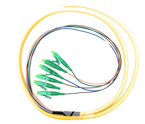 Ultra Spec Cables 6 Strand Singlemode 9/125 LC-APC Fiber Pigtail 1 Meter for Splice