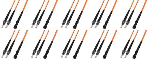Ultra Spec Cables 3M Multimode Duplex Fiber Optic Cable (50/125) - ST to MTRJ (10 Pack)