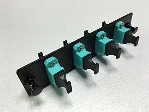 RiteAV LGX Footprint MPO Adapter Panel, 4 Ports, Loaded w/4 MPO Adapters, OM3, 10Gig, Black