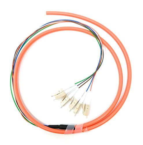 Ultra Spec Cables 6 Strand Multimode OM1 62.5/125 LC-UPC Fiber Pigtail 1 Meter for Splice