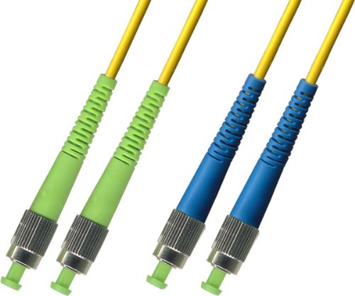 2M Singlemode Duplex Fiber Optic Cable (9/125) - FC/APC to FC/UPC