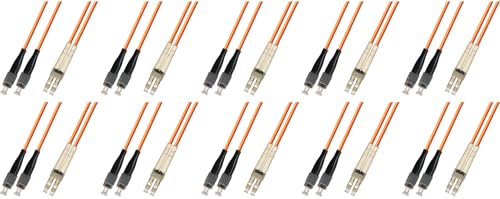 Ultra Spec Cables 75M Multimode Duplex Fiber Optic Cable (50/125) - FC to LC (10 Pack)