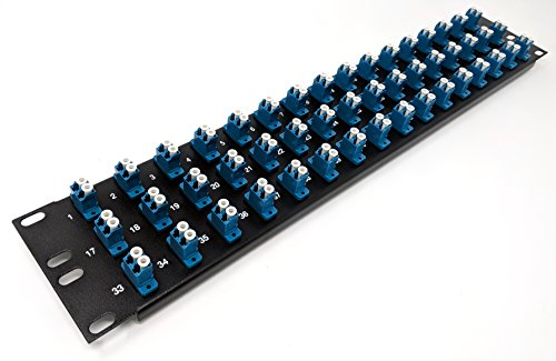Ultra Spec Cables 48 Port LC Fiber Patch Panel Singlemode (Blue Couplers) (Loaded 2u) 19"