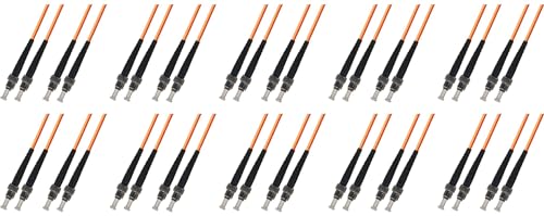 Ultra Spec Cables 100M Multimode Duplex Fiber Optic Cable (50/125) - ST to ST (10 Pack)