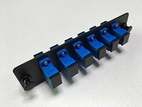 RiteAV LGX Footprint SC Adapter Panel, 6 Ports, Loaded w/6 SC Simplex Singlemode Adapters, Black