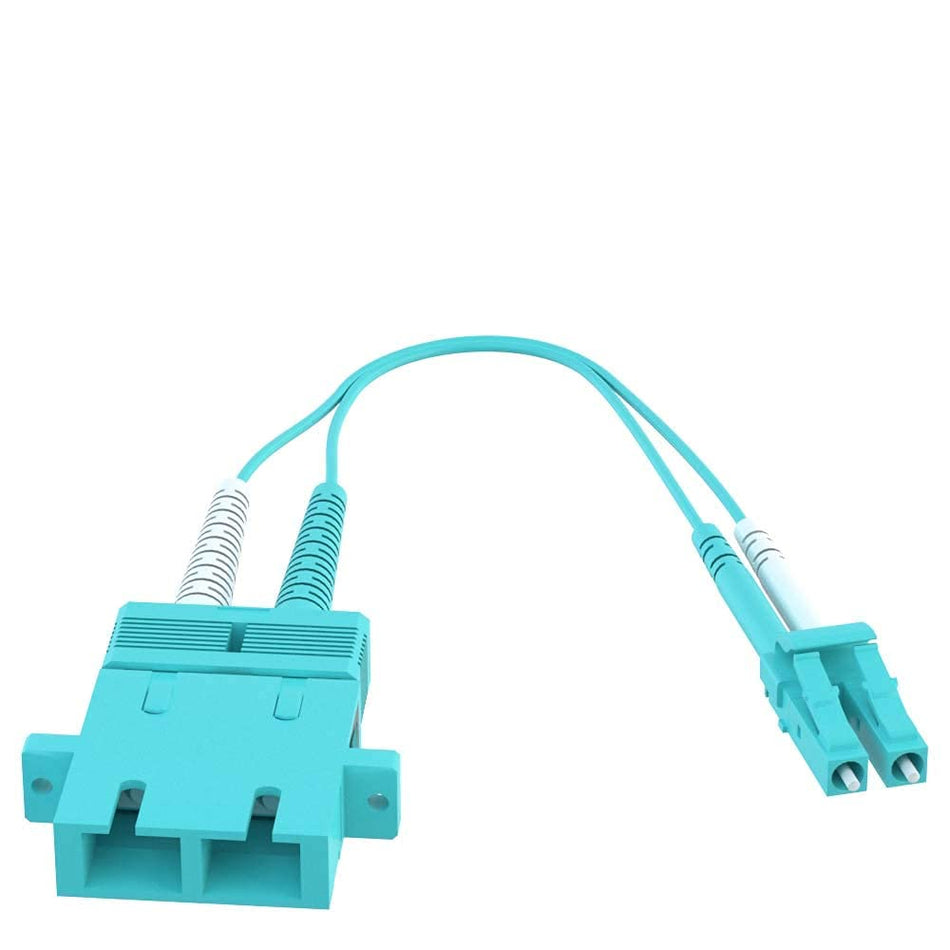 RiteAV - LC to SC Fiber Optic Adapter Cable Multimode 10GB OM3/OM4 50/125um Duplex, LC Male to SC Female Fiber Adapter Cable – 0.3 Meter (1 FT)