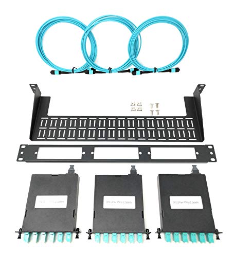Ultra Spec Cables 1U 19" 36 Port 3 LGX OM3 MTP Cassette Patch Panel and Cable Kit