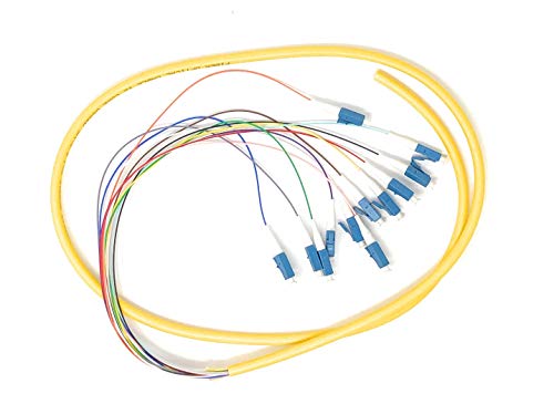 Ultra Spec Cables 12 Strand Singlemode LC-UPC Fiber Pigtail 1 Meter for Splice
