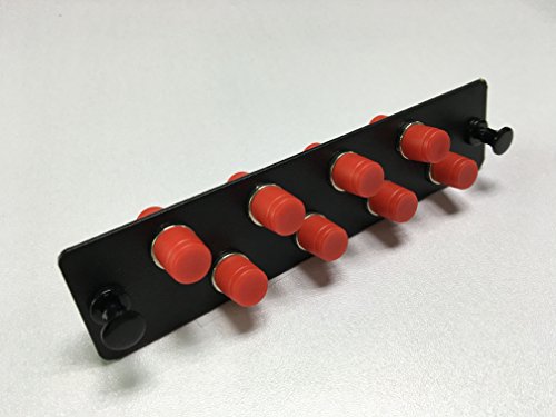 RiteAV LGX Footprint FC Adapter Panel, 8 Ports, Loaded w/8 FC Simplex Multimode Adapters, Black