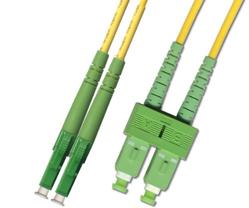 10M Singlemode Duplex Fiber Optic Cable (9/125) - LC/APC to SC/APC