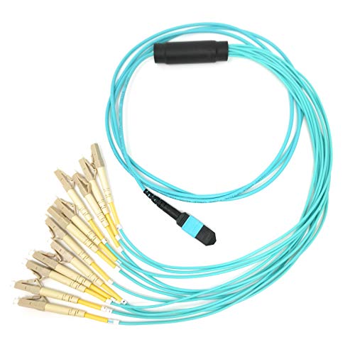 Ultra Spec Cables Multimode OM3 MPO Male to 12 x LC-UPC Simplex Breakout Cable 1 Meter