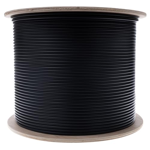 6 Strand Bulk Indoor/Outdoor Fiber Optic Cable, Single-mode, 9/125, Black, Riser Rated, Spool, 2000 ft