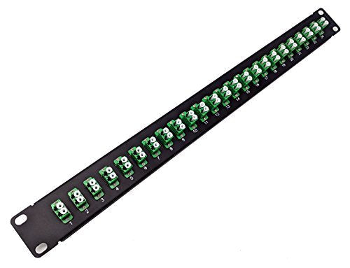 Ultra Spec Cables 24 Port LC Fiber Patch Panel 10Gb/40Gb Multimode (Aqua Couplers) (Loaded 1u) 19"