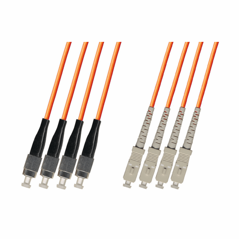 50M FC-SC Multimode Fiber Optic Cable 62.5/125 4-Strand