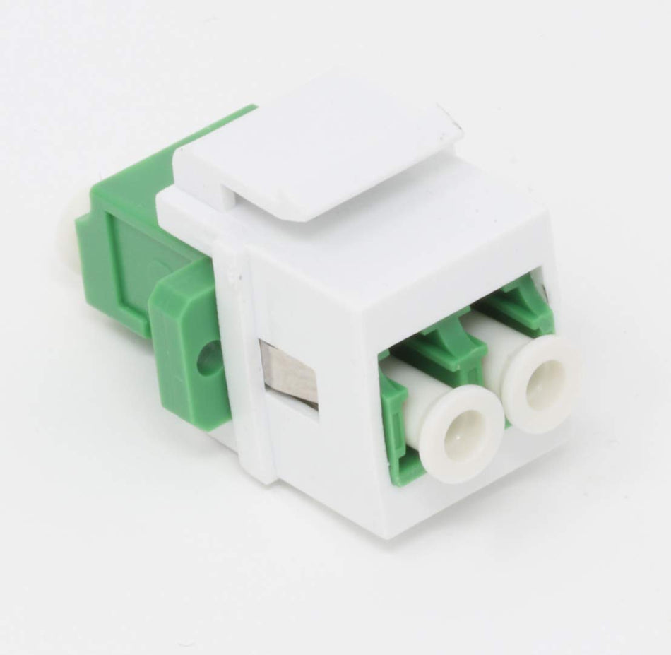 RiteAV Fiber Optic Keystone Coupler Jack LC Duplex Singlemode APC - White