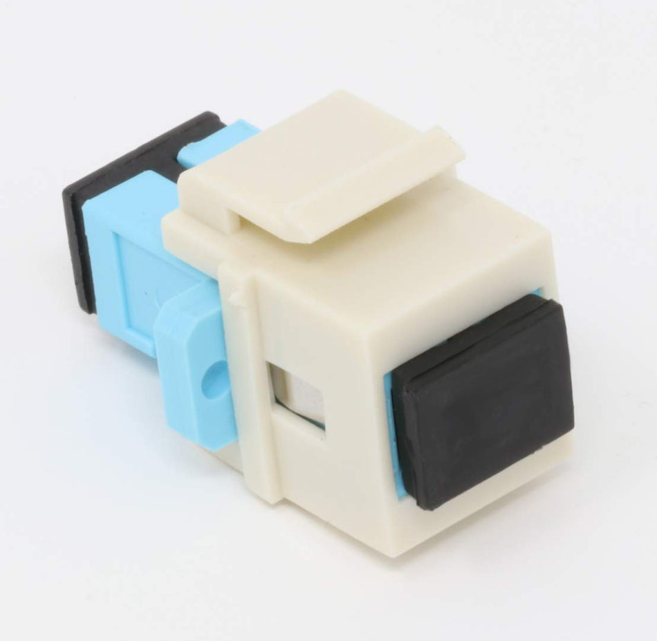 RiteAV Fiber Optic Keystone Coupler Jack SC Simplex Multimode 10GB - Light Almond