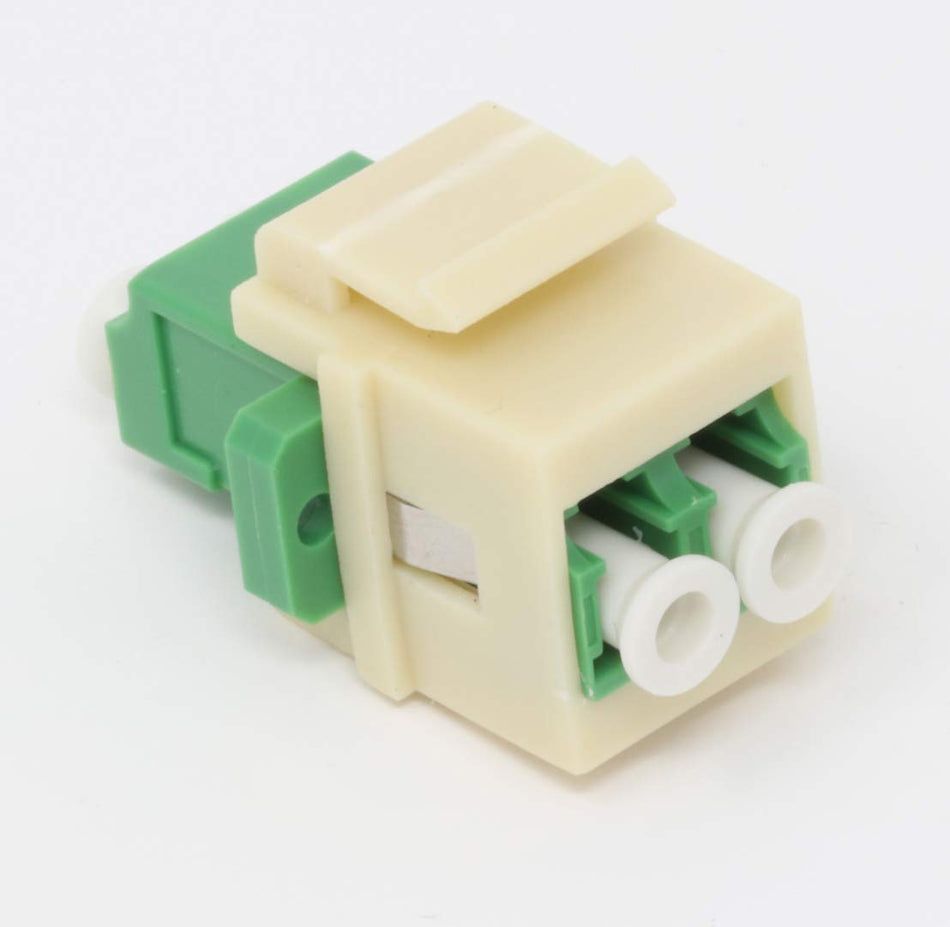 RiteAV Fiber Optic Keystone Coupler Jack LC Duplex Singlemode APC - Ivory