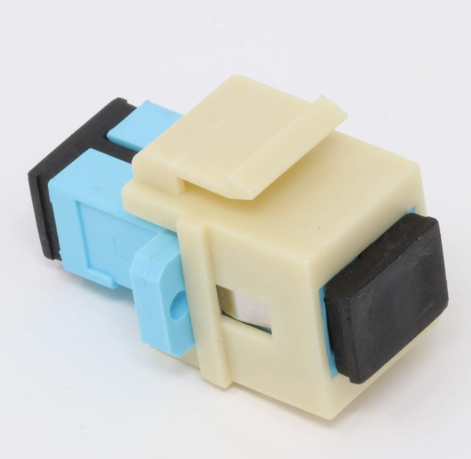 RiteAV Fiber Optic Keystone Coupler Jack SC Simplex Multimode 10GB - Ivory