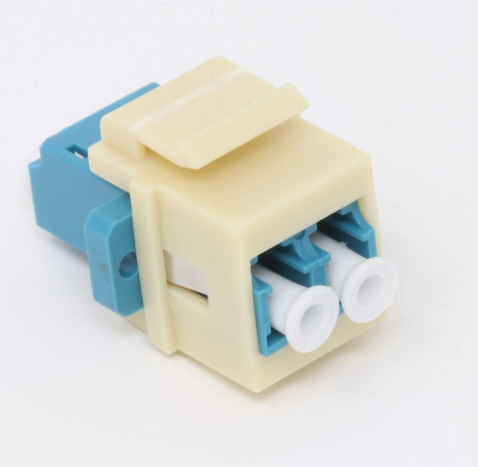 RiteAV Fiber Optic Keystone Coupler Jack LC Duplex Singlemode - Ivory
