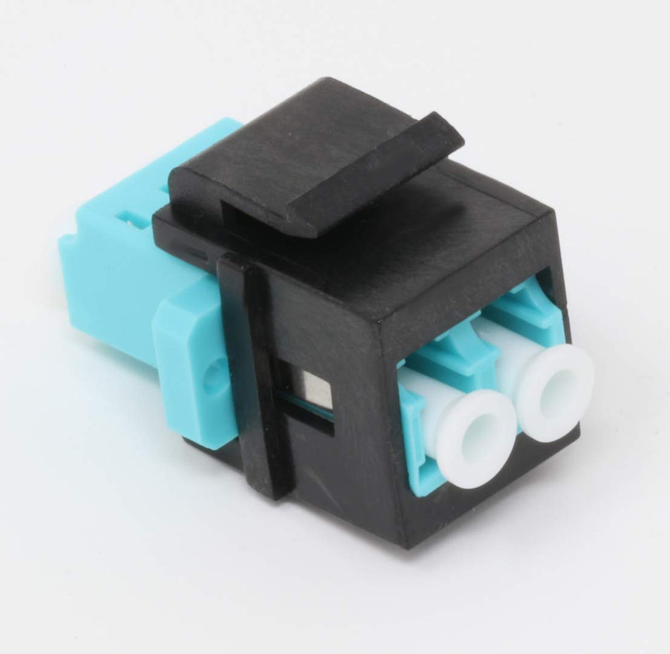 RiteAV Fiber Optic Keystone Coupler Jack LC Duplex Multimode 10GB - Black