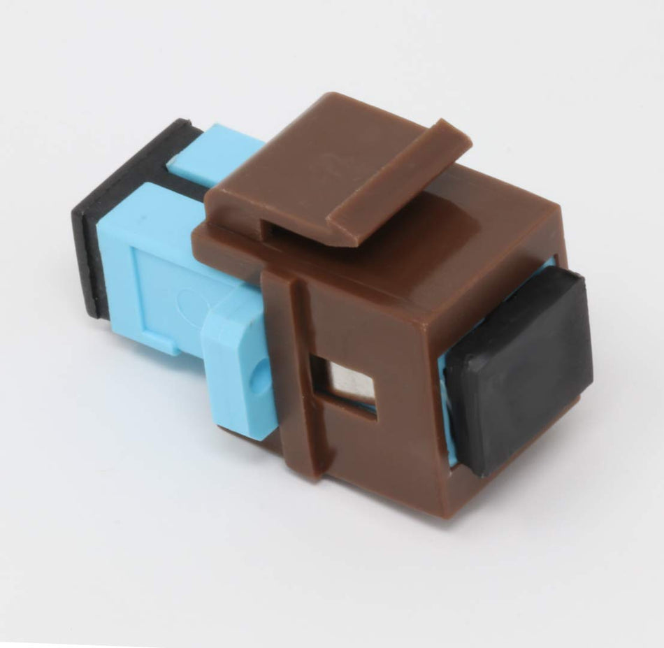 RiteAV Fiber Optic Keystone Coupler Jack SC Simplex Multimode 10GB - Brown