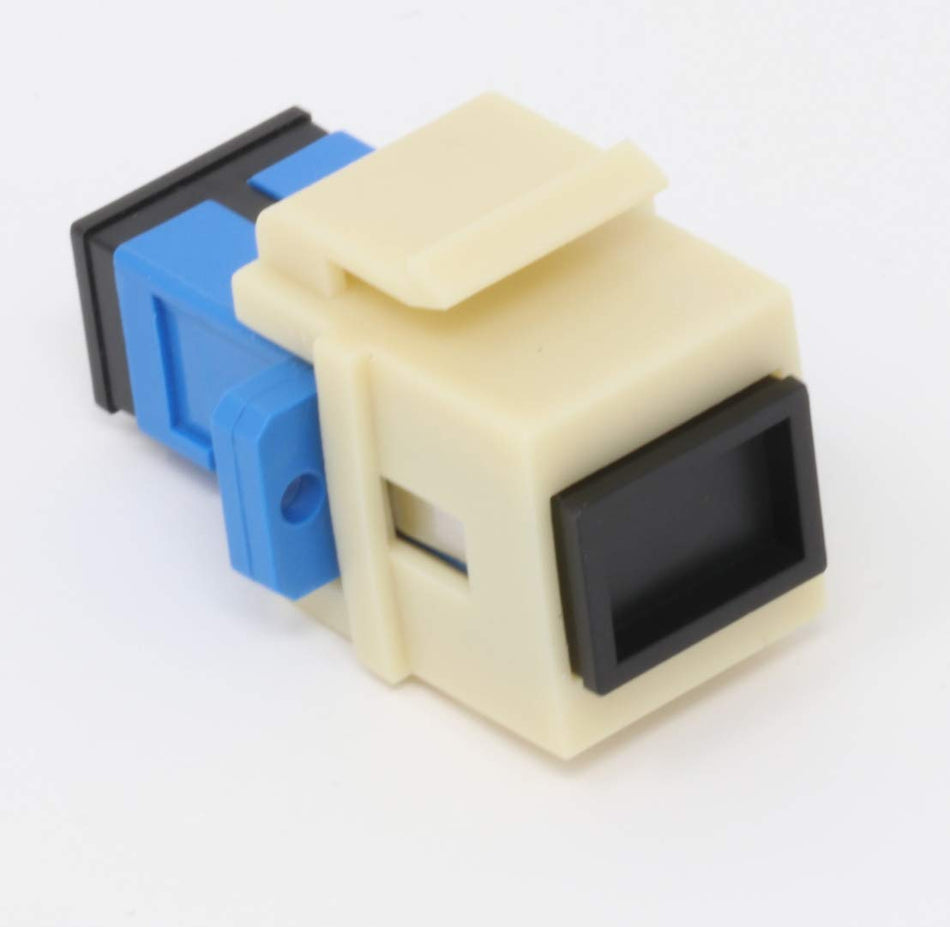 RiteAV Fiber Optic Keystone Coupler Jack SC Simplex Singlemode - Ivory