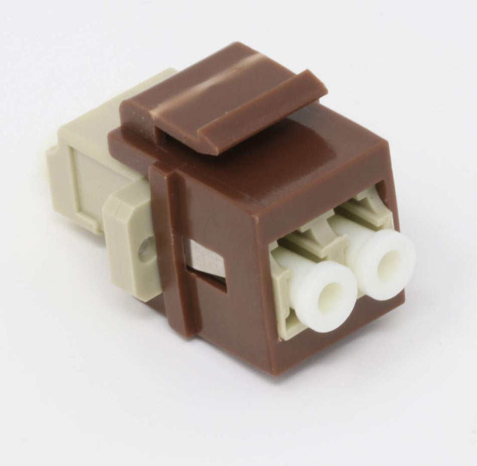 Fiber Optic Keystone Coupler Jack LC Duplex Multimode - Brown