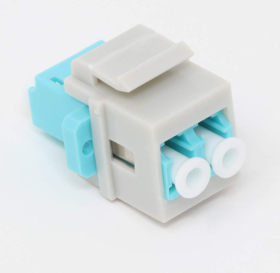RiteAV Fiber Optic Keystone Coupler Jack LC Duplex Multimode 10GB - Gray