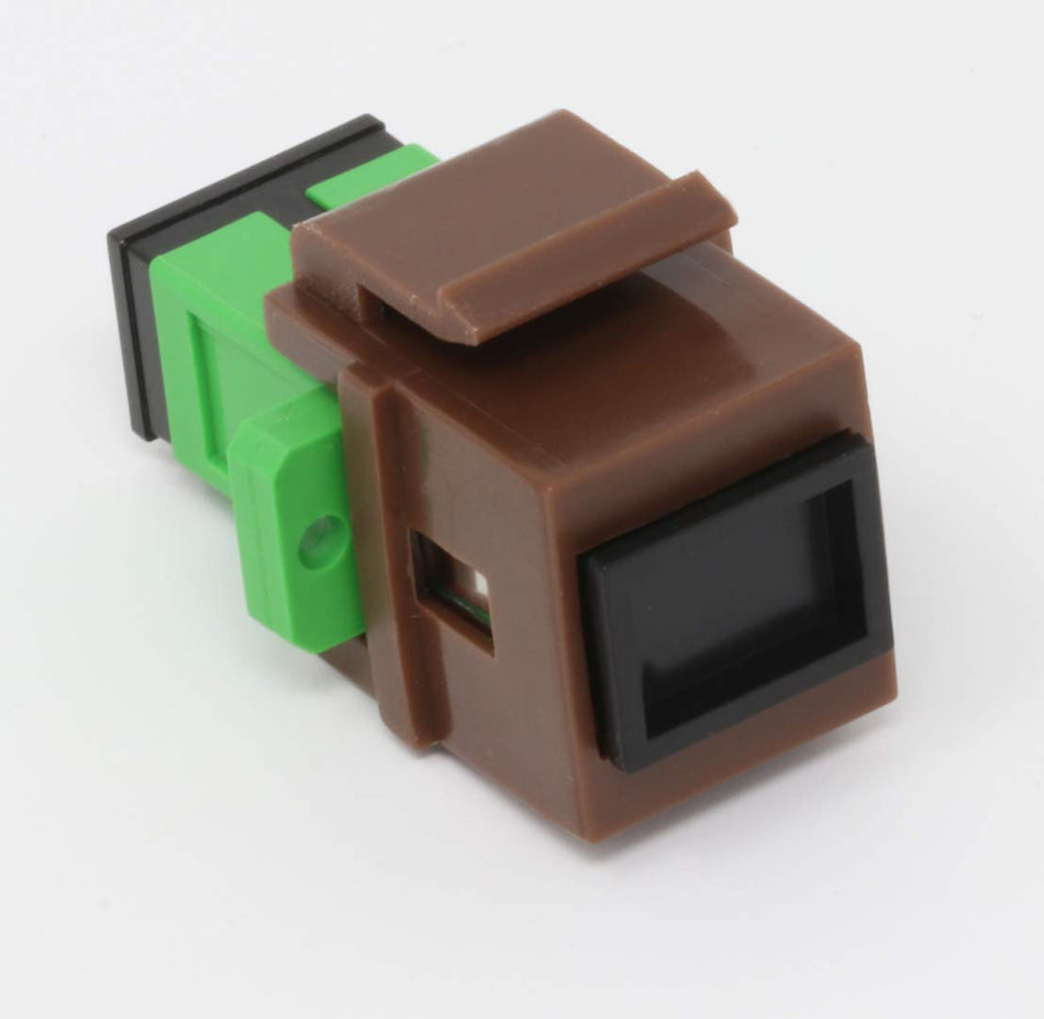 Fiber Optic Keystone Coupler Jack SC Simplex Singlemode APC - Brown