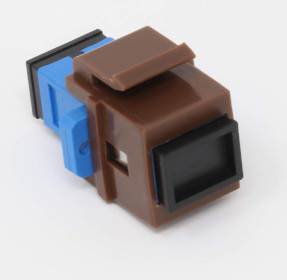 RiteAV Fiber Optic Keystone Coupler Jack SC Simplex Singlemode - Brown
